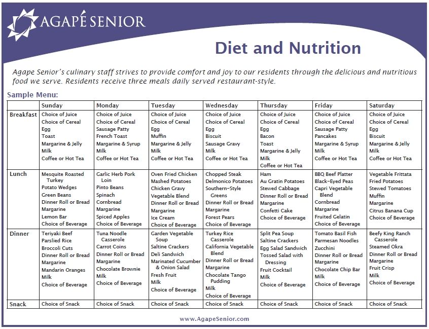 elderly diet and nutrition